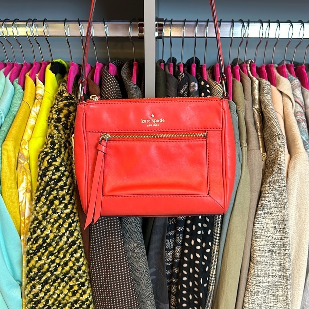 Kate Spade red leather crossbody bag
